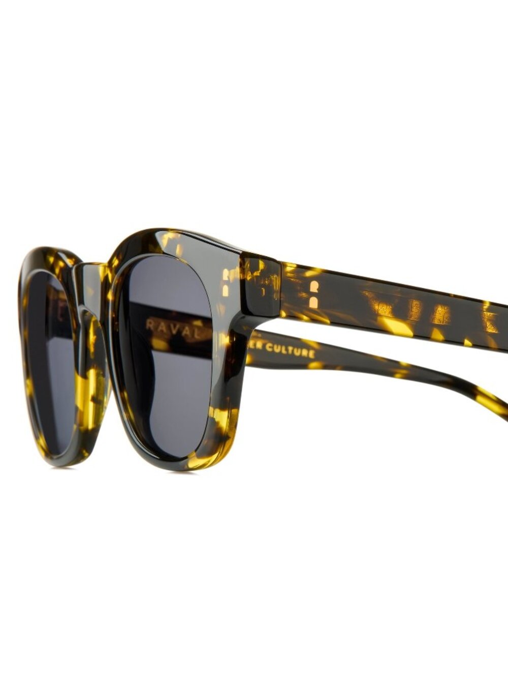 New Raval Eyewear Men's Sunglasses Yellow Square Grey Lens Acetate Frame SCOBIES